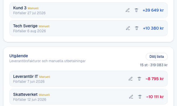 Kommande händelser